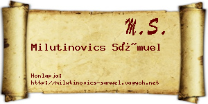 Milutinovics Sámuel névjegykártya